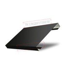 Ламель лицевая 125 Texas стартовая/финишная для калиток и ворот 0,5 Satin Matt RAL 9005 черный