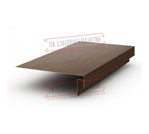 Планка карнизного свеса сложная 185х50х2000 ECOSTEEL-МореныйДуб-0.5