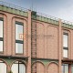 Вертикальная пожарная лестница П1-1 с площ. 800х800 ОЦ L=4900мм ГОСТ 53254-2009