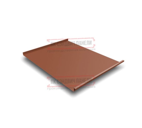 Фальц двойной стоячий 0,5 Velur RAL8004 терракота с пленкой на замках