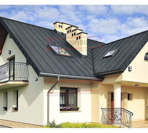 Фальц двойной стоячий 0,5 Rooftop Matte RAL7016 антрацитово-серый с пленкой на замках