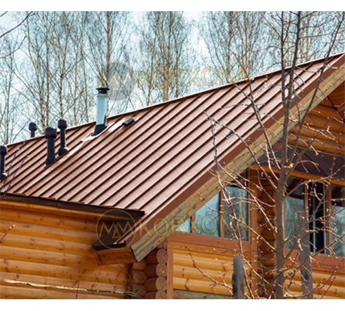 Кликфальц Line 0,5 PurLite Мatt с пленкой RAL8004 терракота