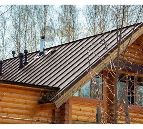 Кликфальц Line 0,5 Satin Мatt RAL8017 шоколад с пленкой на замках