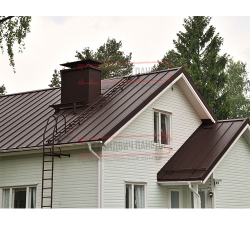 Кликфальц 0,45 Drap RAL8017 шоколад с пленкой на замках