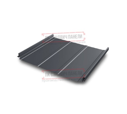 Кликфальц Pro Line 0,5 GreenCoat PuRAL RR 23 темно-серый (RAL7024 мокрый асфальт) с пленкой на замках