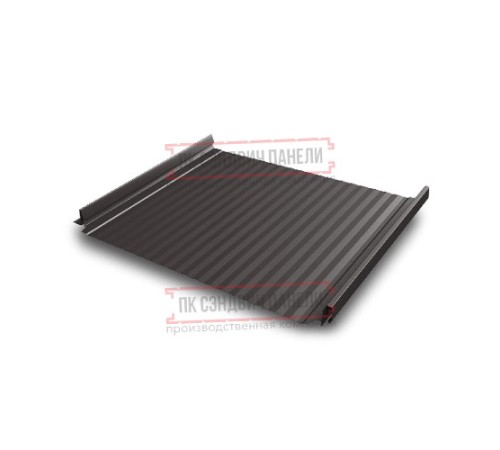 Кликфальц Pro Gofr 0,5 Satin Мatt RR32 темно-коричневый с пленкой на замках