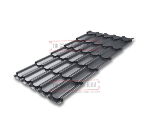 Металлочерепица Квинта плюс RAL7024 Drap-0.45
