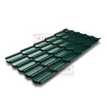 Металлочерепица Квинта плюс 3D RAL6005 Полиэстер-0,45