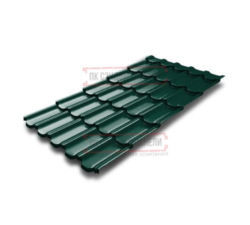 Металлочерепица Квинта плюс 3D RAL6005 Quarzit-0,5