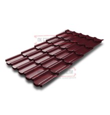 Металлочерепица Квинта плюс 3D RAL3005 Полиэстер-0,45