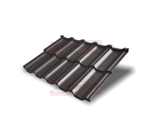 Металлочерепица модульная Квинта Uno 3D RR32 Satin Мatt-0,5