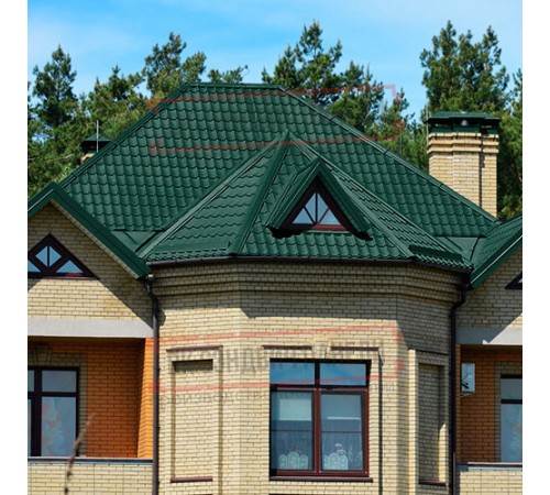 Металлочерепица Модерн RAL6005 Drap-0,45