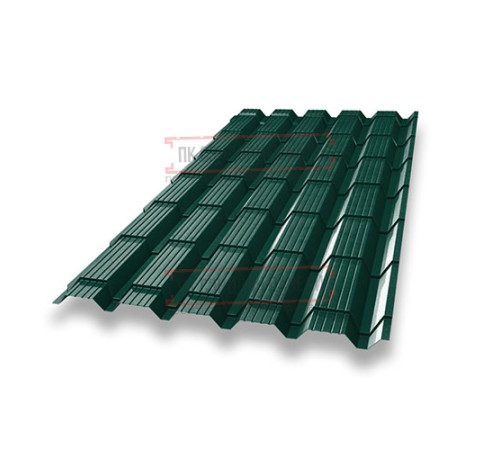 Металлочерепица Квадро профи RAL6005 Quarzit-0,5