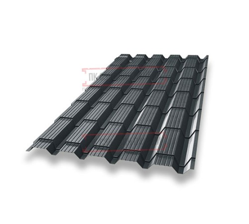 Металлочерепица Квадро профи RAL7016 Velur-0,5