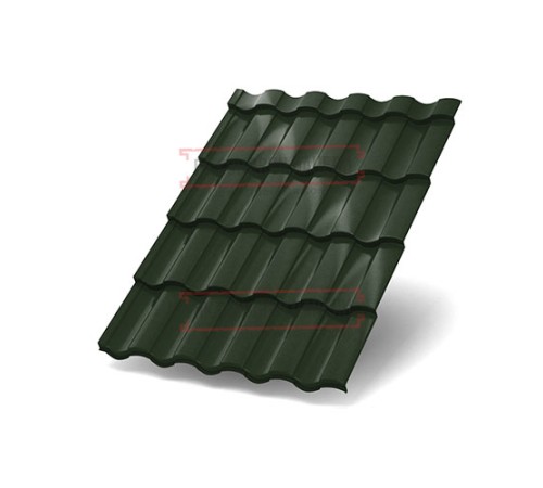 Металлочерепица Монтекристо-ML RAL6007 Viking E-0.5