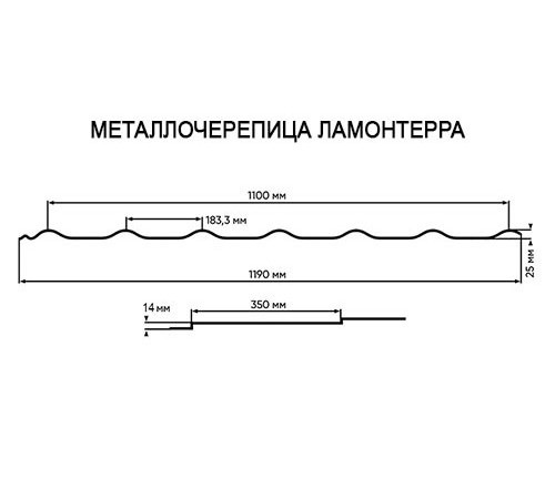 Металлочерепица Ламонтерра RAL6007 Viking E-0.5