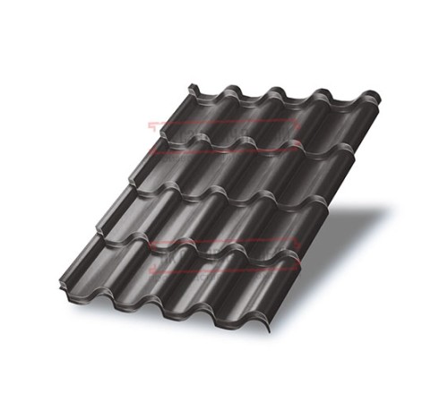 Металлочерепица Монтерроса-M RAL8019 Viking E-0.5