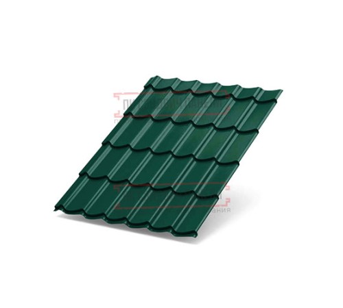 Металлочерепица Супермонтеррей RAL6005 Viking-0.45