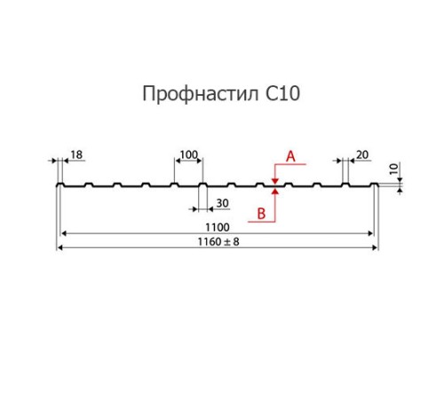 Профнастил нержавеющий С10 0.75 AISI 321