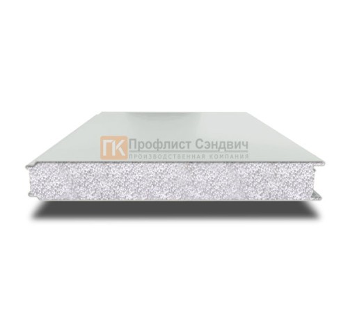 Сэндвич панели гладкие с пенополистиролом, ширина 1200 мм, толщина 100 мм, 0.5/0.5, RAL7035