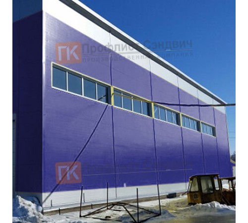 Сэндвич панели гладкие с пенополистиролом, ширина 1000 мм, толщина 250 мм, 0.5/0.5, RAL5002