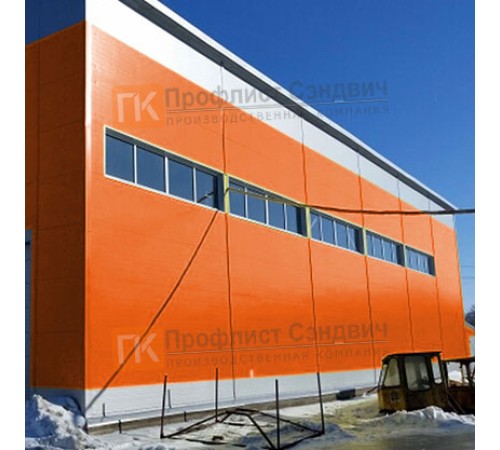 Сэндвич панели гладкие с пенополистиролом, ширина 1200 мм, толщина 40 мм, 0.5/0.5, RAL2004