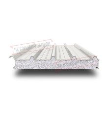 Сэндвич панели кровельные с пенополистиролом, ширина 1200 мм, толщина 100 мм, 0.5/0.5, RAL9010