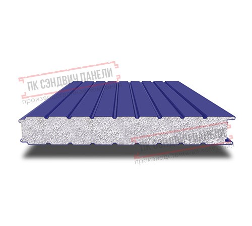 Сэндвич панели стеновые с пенополистиролом, ширина 1000 мм, толщина 10 мм, 0.5/0.5, RAL5002