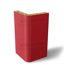 Угловая сэндвич-панель вертикальная из минеральной ваты, 0.5/0.5, ширина 1000 мм, толщина 100 мм, RAL3020