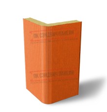 Угловая сэндвич-панель вертикальная из пенополиуретана, 0.5/0.5, ширина 1200 мм, толщина 10 мм, RAL2004