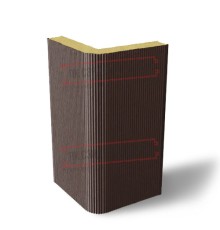 Угловая сэндвич-панель вертикальная из пенополиизоцианурата, 0.5/0.5, ширина 1000 мм, толщина 10 мм, RAL8017