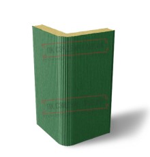 Угловая сэндвич-панель вертикальная из пенополиизоцианурата, 0.5/0.5, ширина 1200 мм, толщина 10 мм, RAL6002