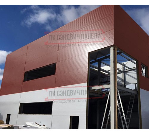 Угловая сэндвич-панель вертикальная из пенополиизоцианурата, 0.5/0.5, ширина 1200 мм, толщина 20 мм, RAL3009