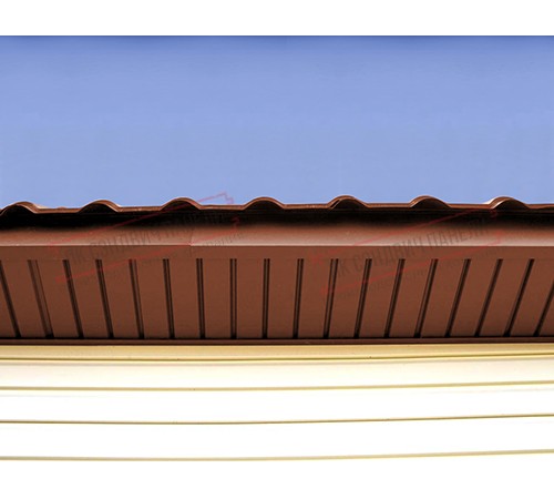 Софит металлический без перфорации 0,5 Satin с пленкой RAL 8004 терракота