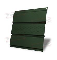 Софит металлический центральная перфорация 0,5 Velur с пленкой RAL 6020 хромовая зелень
