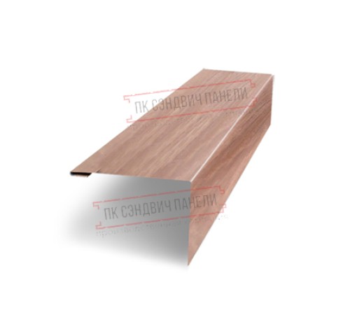 Нащельник (для калиток и ворот) 25х35 жалюзи Milan, Tokyo, Palermo 0,45 Print Elite White wood (L1,68)