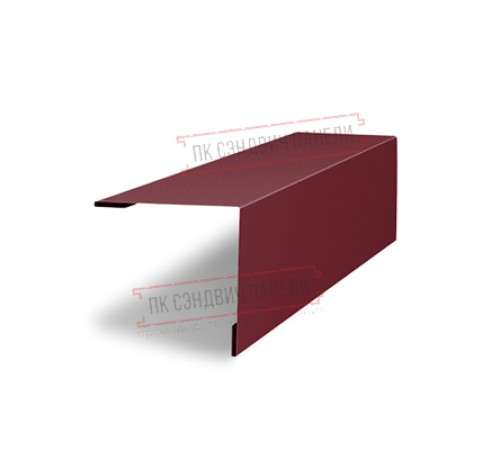 Планка завершающая 50х50 жалюзи Milan 0,45 Drap RAL 3005 красное вино