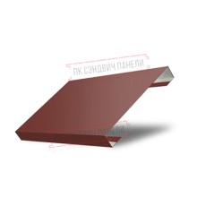 Ламель лицевая 125 Texas стартовая/финишная для калиток и ворот 0,45 PE с пленкой RAL 3009 оксидно-красный