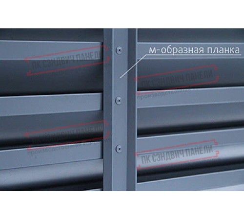 Декоративная планка М - 60х20, ПЭ, Ral 6005 - 0,4мм